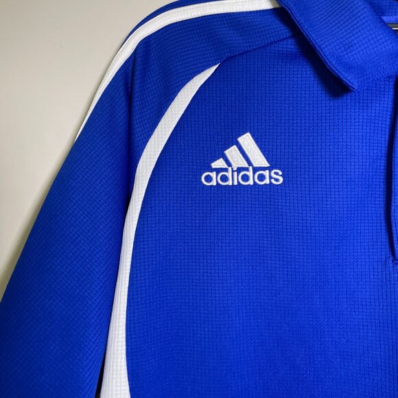 Men's Medium Adidas Blue & White Polo Style Shirt - Picture 3 of 5